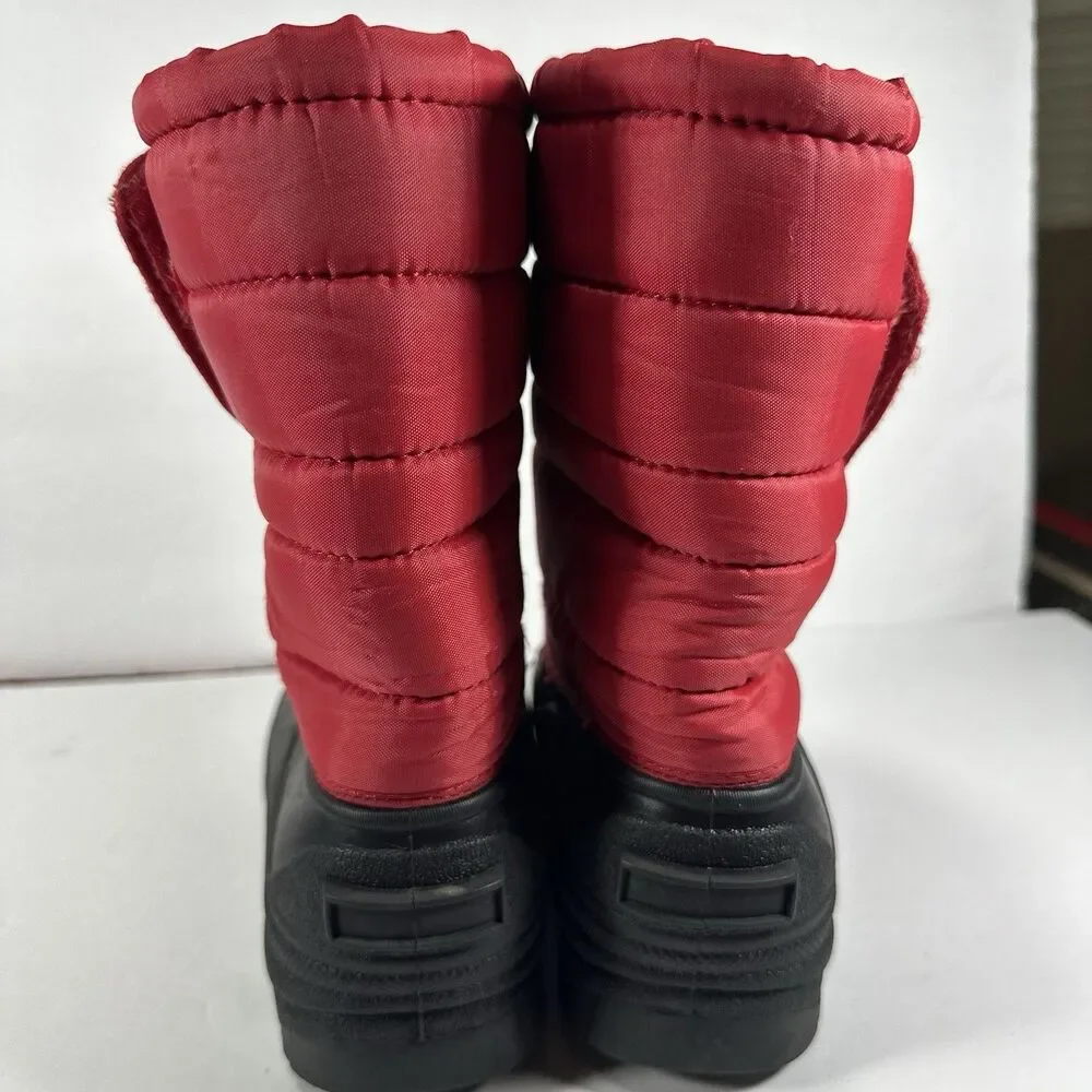 Red Quilted Mid-Calf Winter Snow Boots - Kids Size 3